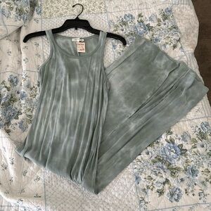 Green Tie-Dye Sleeveless dress